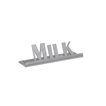 Biển Báo Bàn "Milk" Service Ideas 1C-ST-MILK-SIGN 8.9 cm x 2.5 cm, Thép Không Gỉ Bề Mặt Mờ