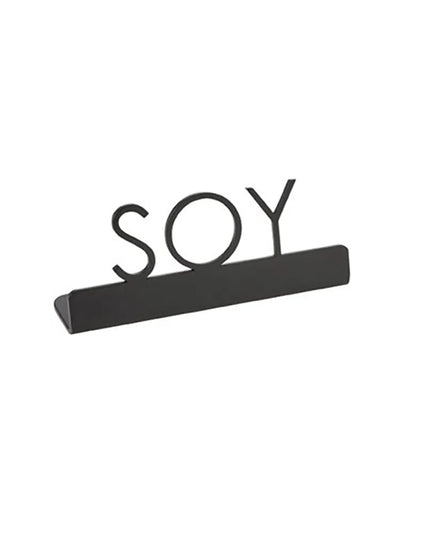 Biển Báo Bàn "Soy" American Metalcraft SBS3 7.6 cm x 3.2 cm, Thép Không Gỉ, Đen