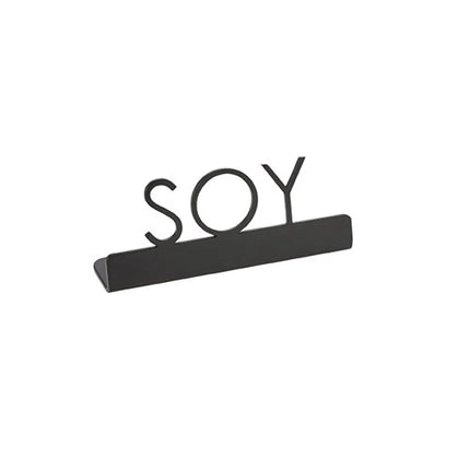 Biển Báo Bàn "Soy" American Metalcraft SBS3 7.6 cm x 3.2 cm, Thép Không Gỉ, Đen