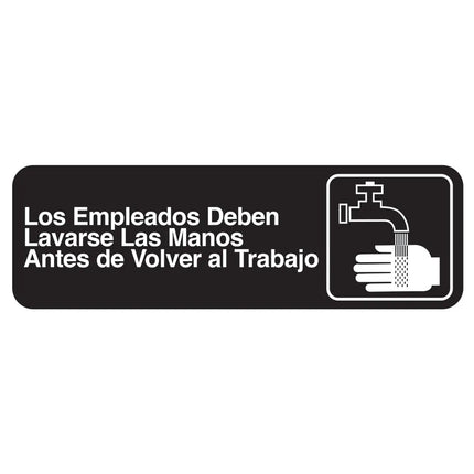 Biển Báo Los Empleados Tablecraft 394545 - 7.6 x 22.9 cm, Chữ Trắng Trên Nền Đen