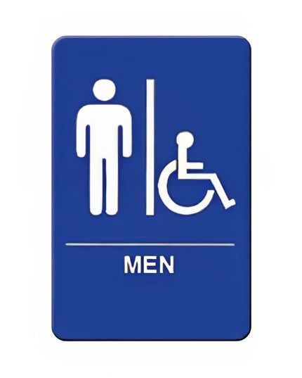 Biển Báo Nam/Người Khuyết Tật Winco SGNB-652B, Chữ Nổi Braille - 15.2 x 22.9 cm, Xanh Dương