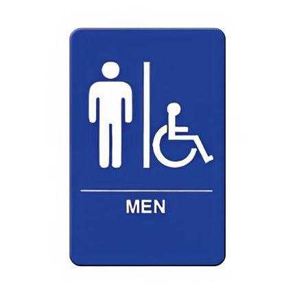 Biển Báo Nam/Người Khuyết Tật Winco SGNB-652B, Chữ Nổi Braille - 15.2 x 22.9 cm, Xanh Dương