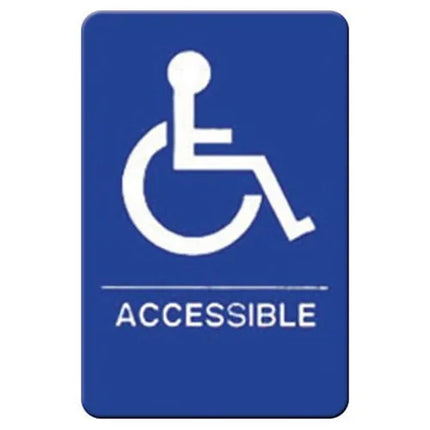 Biển Báo Người Khuyết Tật Winco SGNB-653B, Chữ Nổi Braille - 15.2 x 22.9 cm, Xanh Dương