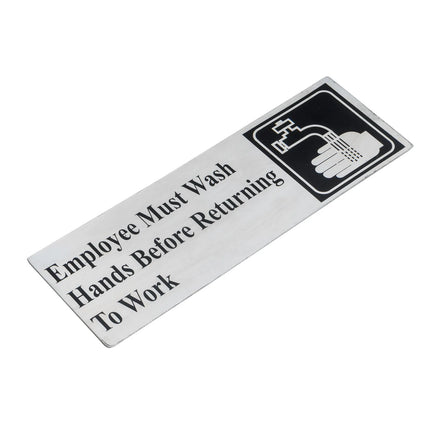 Biển Báo "Nhân Viên Phải Rửa Tay Trước Khi Quay Lại Làm Việc" Tablecraft B22, 7.6 x 22.9 cm