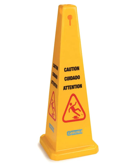 Biển Báo Sàn Hình Nón Carlisle 9383024.2 cmCaution" 31.8x91.4 cm Hình Tam Giác Nhựa Polypropylene Màu Vàng