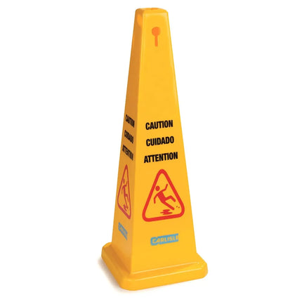 Biển Báo Sàn Hình Nón Carlisle 9383024.2 cmCaution" 31.8x91.4 cm Hình Tam Giác Nhựa Polypropylene Màu Vàng