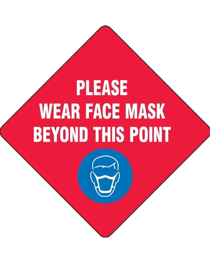 Biển Báo Sàn "Please Wear a Face Mask" Accuform Signs MFS436 43.2 cm - Vinyl Dán Ép Nhiệt, Đỏ
