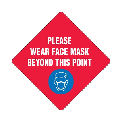 Biển Báo Sàn "Please Wear a Face Mask" Accuform Signs MFS436 43.2 cm - Vinyl Dán Ép Nhiệt, Đỏ