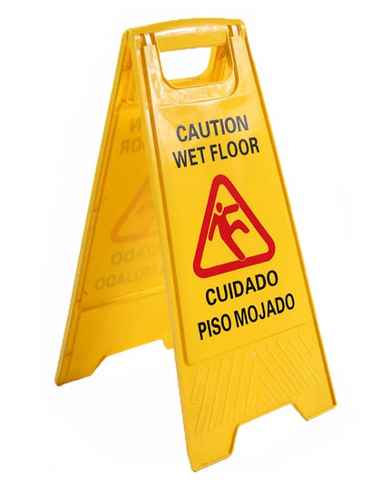 Biển Báo Sàn Ướt Clean Up T205 Cao 48.3 cm Bằng Nhựa Màu Vàng