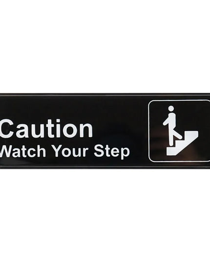 Biển Báo Thông Tin "CAUTION/WATCH YOUR STEP" Winco SGN-326 7.6 x 22.9 cm, Đen