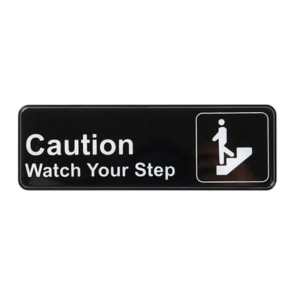 Biển Báo Thông Tin "CAUTION/WATCH YOUR STEP" Winco SGN-326 7.6 x 22.9 cm, Đen