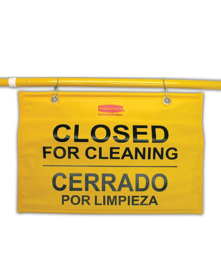 Biển Báo Treo An Toàn Rubbermaid FG9S1600YEL Đa Ngôn Ngữ "Closed for Cleaning"