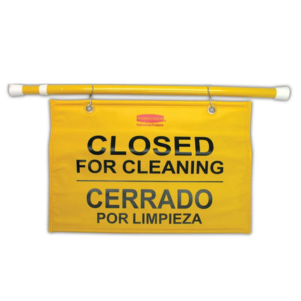 Biển Báo Treo An Toàn Rubbermaid FG9S1600YEL Đa Ngôn Ngữ "Closed for Cleaning"