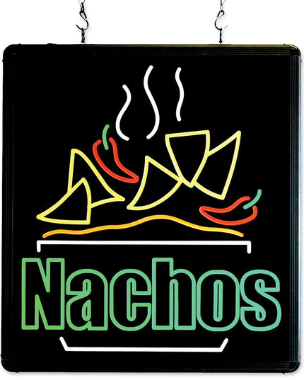 Biển Báo Treo LED "Nachos" Winco 92004 Kèm Xích Dài 0.9 m - Khung Nhôm, 120v