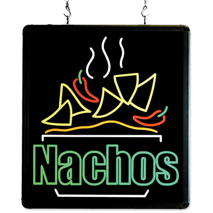 Biển Báo Treo LED "Nachos" Winco 92004 Kèm Xích Dài 0.9 m - Khung Nhôm, 120v