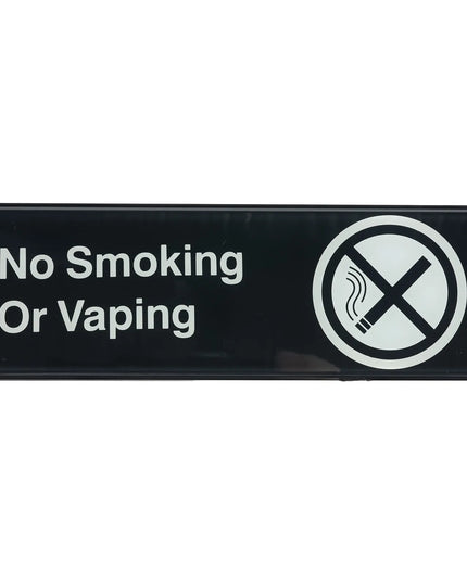 Biển Cấm Hút Thuốc Và Vaping Tablecraft 394564 7.6 x 22.9 cm, Nhựa, Màu Đen