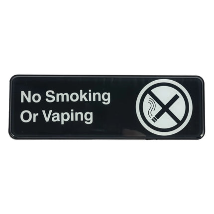 Biển Cấm Hút Thuốc Và Vaping Tablecraft 394564 7.6 x 22.9 cm, Nhựa, Màu Đen