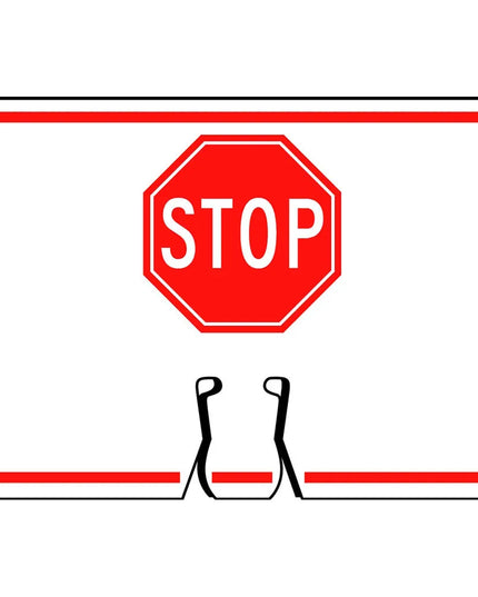 Biển Cảnh Báo Gắn Cọc "STOP" Accuform Signs FBC738 25.4 x 35.6 cm, Nhựa, Đỏ/Trắng