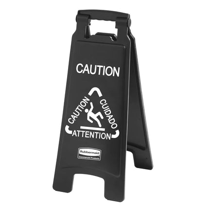 Biển Cảnh Báo Sàn Ướt Rubbermaid 1867505 Đa Ngôn Ngữ 2 Mặt Màu Đen