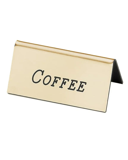 Biển Hiệu Bàn "Coffee" Cal-Mil 228-1-011 3.8 cm x 7.6 cm, Màu Vàng