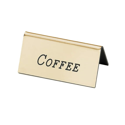 Biển Hiệu Bàn "Coffee" Cal-Mil 228-1-011 3.8 cm x 7.6 cm, Màu Vàng