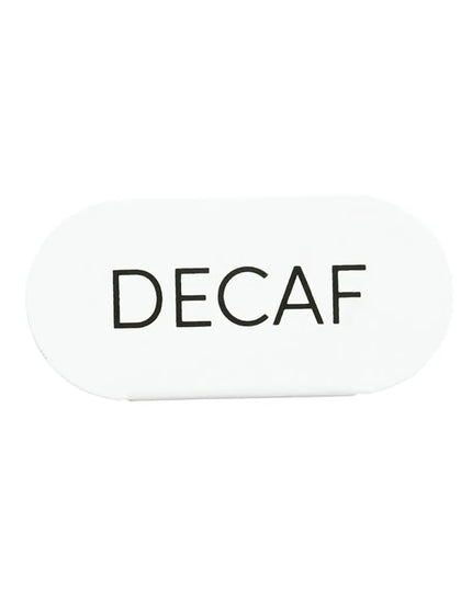 Biển Hiệu Bàn "Decaf" Cal-Mil 23401-2-15 11.4 cm x 5.1 cm, Kim Loại, Trắng