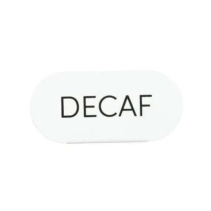 Biển Hiệu Bàn "Decaf" Cal-Mil 23401-2-15 11.4 cm x 5.1 cm, Kim Loại, Trắng