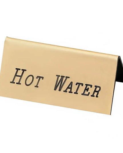 Biển Hiệu Bàn "Hot Water" Cal-Mil 228-3-011 3.8 cm x 7.6 cm, Màu Vàng