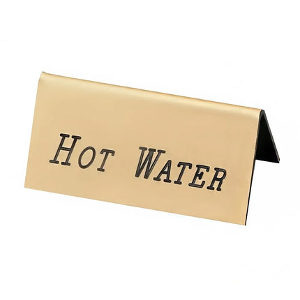 Biển Hiệu Bàn "Hot Water" Cal-Mil 228-3-011 3.8 cm x 7.6 cm, Màu Vàng