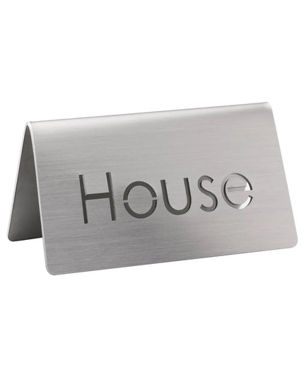 Biển Hiệu Bàn "House" Service Ideas 1C-BF-HOUSE-MOD 7.6 cm x 3.8 cm, Inox Bề Mặt Mờ