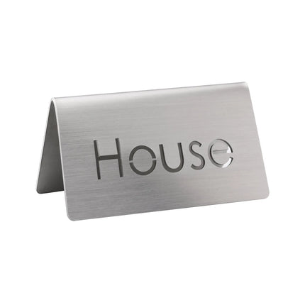 Biển Hiệu Bàn "House" Service Ideas 1C-BF-HOUSE-MOD 7.6 cm x 3.8 cm, Inox Bề Mặt Mờ