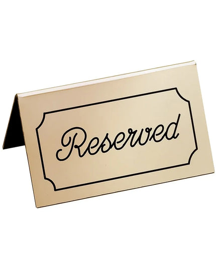 Biển Hiệu Bàn "Reserved" Cal-Mil 273-11 7.6 cm x 12.7 cm, Vàng/Đen
