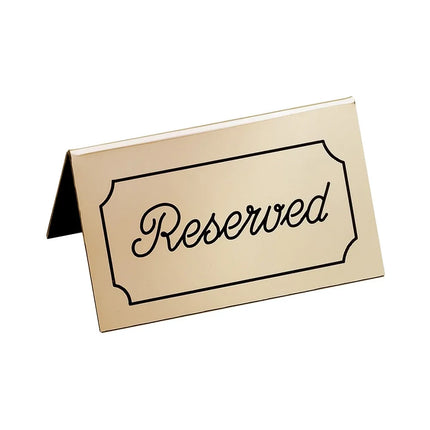 Biển Hiệu Bàn "Reserved" Cal-Mil 273-11 7.6 cm x 12.7 cm, Vàng/Đen