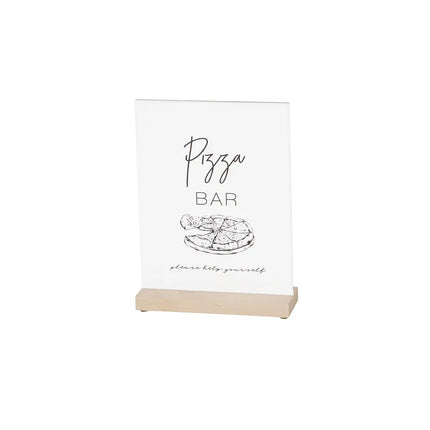 Biển Hiệu Để Bàn Cal-Mil 22361-811-71 Tấm Acrylic Đế Gỗ Maple 21.6 cm x 27.9 cm