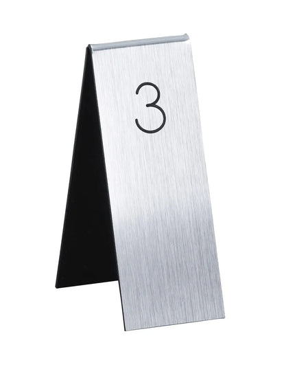 Biển Số Bàn Hình Tam Giác Cal-Mil 22623-10 4.4 cm, Dãy Số Tùy Chọn, Bạc/Đen