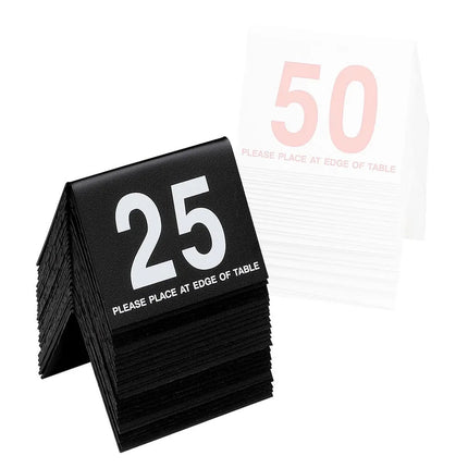 Biển Số Bàn Hình Tam Giác Cal-Mil 234-1-13 Số #26-50, 7.6 cm x 8.9 cm, Đen/Trắng