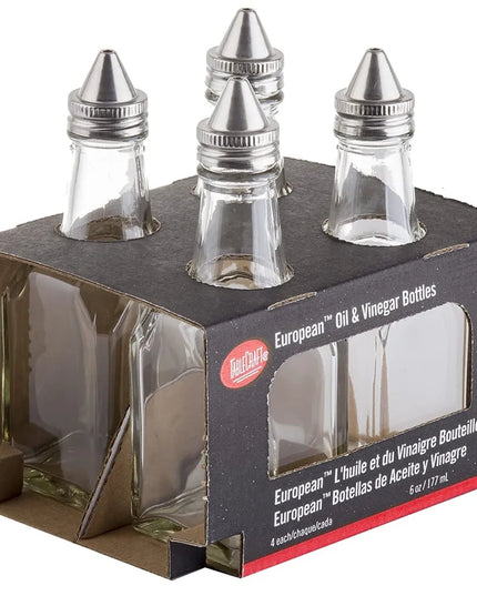 Bình Đựng Dầu Giấm Tablecraft C600-4 177 ml Nắp Inox - Thủy Tinh, Trong Suốt