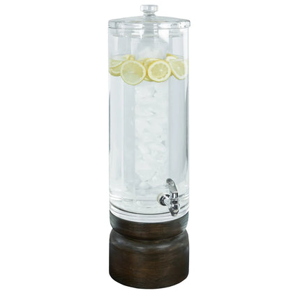 Bình Đựng Nước Cal-Mil 22441-3-112 Tròn 25.4 cm - Cao 73.7 cm, Thân Nhựa Trong/Đế Gỗ Sồi Nhuộm Tối Vintage