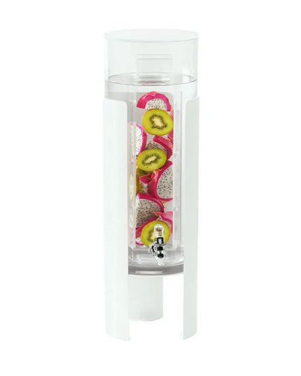 Bình Đựng Nước Cal-Mil 23203-3INF-15 11.4 lít Bình Acrylic, Đế Kim Loại Trắng, Ống Lọc Trái Cây