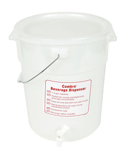 Bình Đựng Nước Cambro DSPR6148 22.7 lít - Thân Nhựa, Không Đế