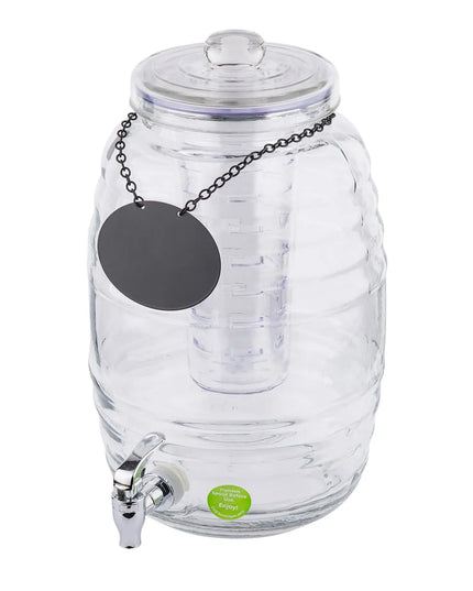 Bình Đựng Nước Thủy Tinh Cal-Mil Tablecraft BDG1000 Beehive™ Tròn 9.5 lít Kèm Infuser - Trong Suốt