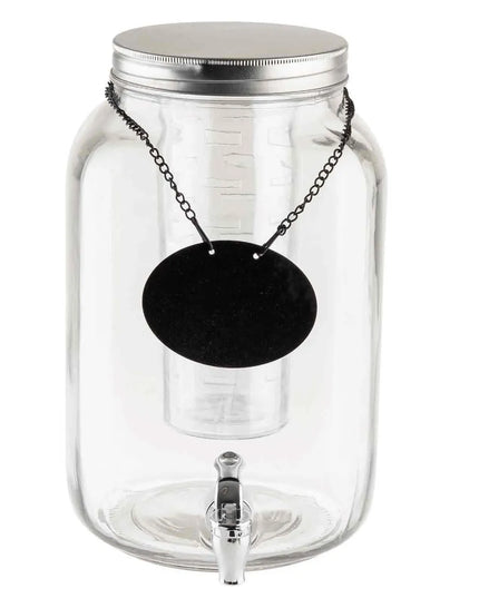 Bình Đựng Nước Thủy Tinh Tablecraft BDG3000 Mason Jar™ Tròn 7.6 lít Kèm Infuser - Trong Suốt