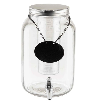 Bình Đựng Nước Thủy Tinh Tablecraft BDG3000 Mason Jar™ Tròn 7.6 lít Kèm Infuser - Trong Suốt