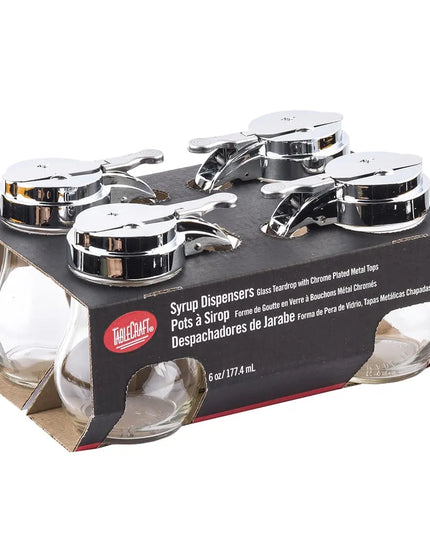 Bình Đựng Siro Chống Nhỏ Giọt Tablecraft C406-4 Cash & Carry Giọt Nước 177 ml - Thủy Tinh, Nắp Mạ Chrome