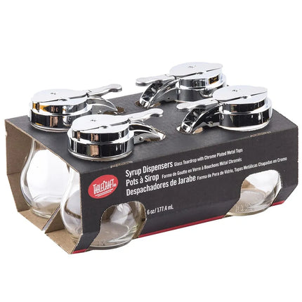 Bình Đựng Siro Chống Nhỏ Giọt Tablecraft C406-4 Cash & Carry Giọt Nước 177 ml - Thủy Tinh, Nắp Mạ Chrome