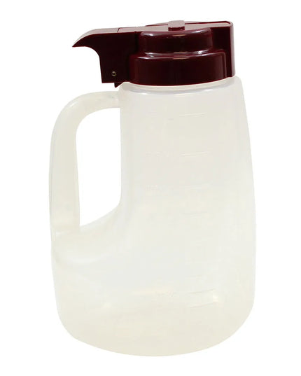 Bình Đựng Siro Chống Nhỏ Giọt Tablecraft PP48M Option™ Tròn 1.4 l - Nhựa Polypropylene, Nắp Nhựa Đỏ Mận