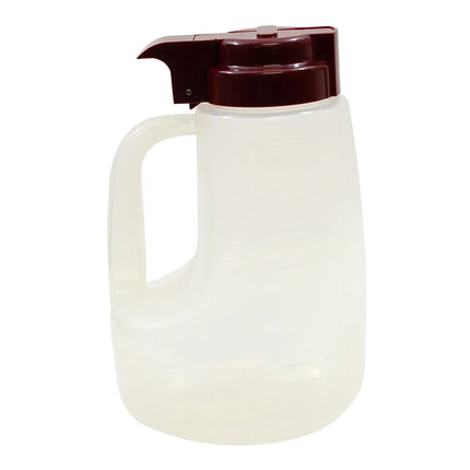 Bình Đựng Siro Chống Nhỏ Giọt Tablecraft PP48M Option™ Tròn 1.4 l - Nhựa Polypropylene, Nắp Nhựa Đỏ Mận