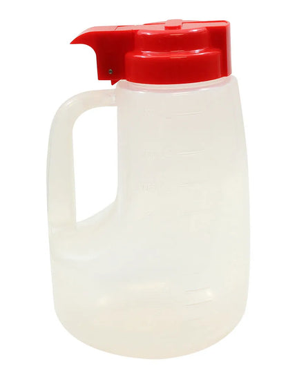 Bình Đựng Siro Chống Nhỏ Giọt Tablecraft PP48R Option™ Tròn 1.4 l - Nhựa Polypropylene, Nắp Nhựa Đỏ