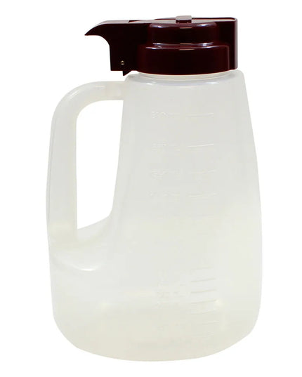Bình Đựng Siro Chống Nhỏ Giọt Tablecraft PP64M Option™ Tròn 1.9 l - Nhựa Polypropylene, Nắp Nhựa Đỏ Mận