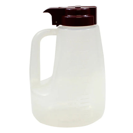 Bình Đựng Siro Chống Nhỏ Giọt Tablecraft PP64M Option™ Tròn 1.9 l - Nhựa Polypropylene, Nắp Nhựa Đỏ Mận